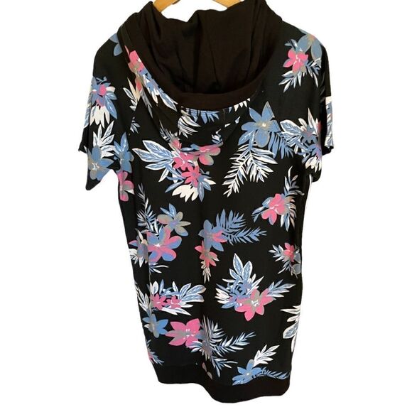 DKNY Unique Floral Summer Sweatshirt Dress - Size Small - Picture 2 of 4
